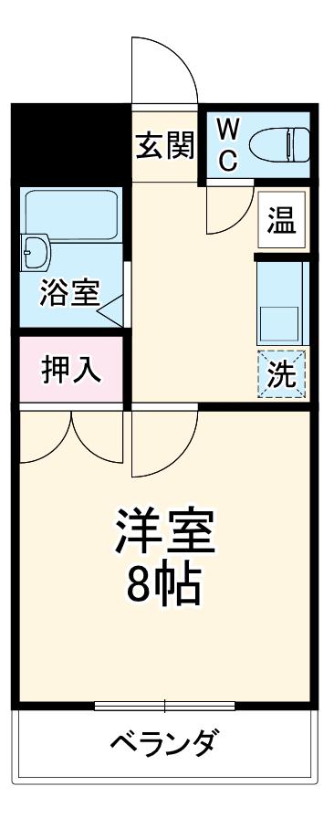 パークサイドくてきた(1K/1階)の間取り写真