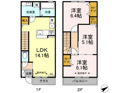 アーク・ド・ルミエールⅡ(3LDK)の間取り写真