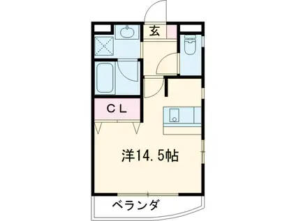 パピーガーデン(ワンルーム/2階)の間取り写真