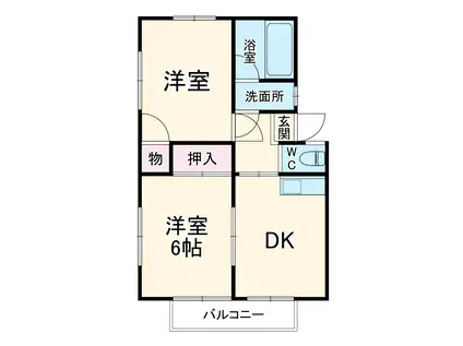 カルガモメゾン(2DK/1階)の間取り写真