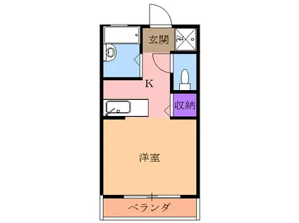 パールメゾン(1K/2階)の間取り写真