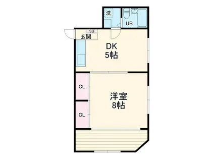 エトワールハイツ(1DK/2階)の間取り写真