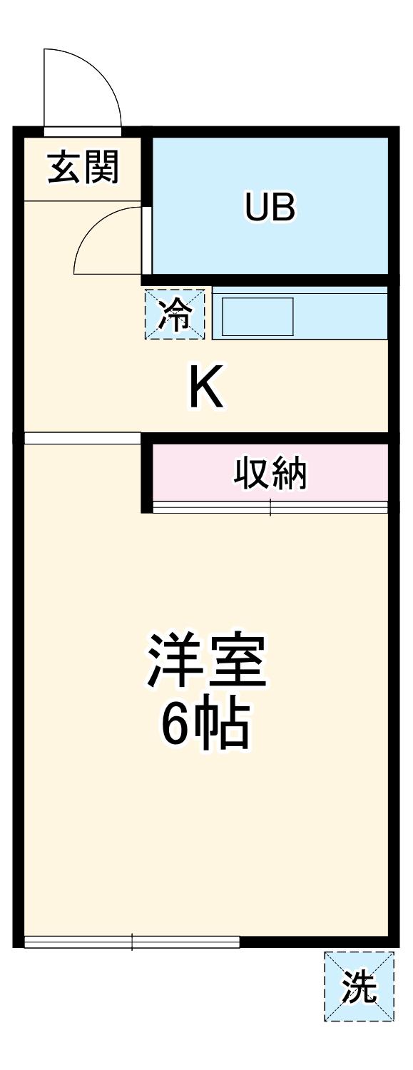 サザンコート(1K/1階)の間取り写真