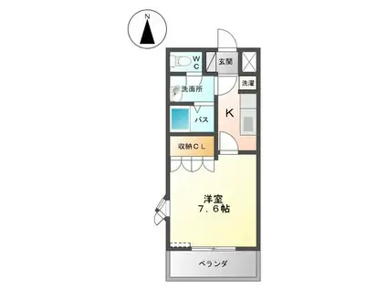 ライラック(1K/2階)の間取り写真
