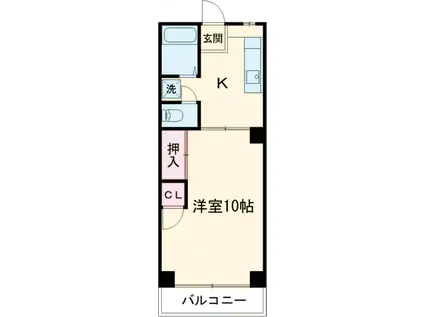 グリーンマンション(1K/3階)の間取り写真