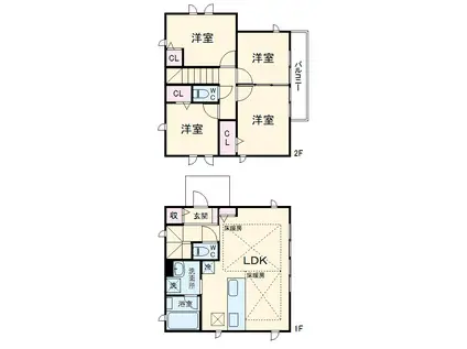 相模鉄道本線 さがみ野駅 徒歩14分 2階建 築3年(4LDK)の間取り写真