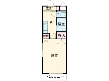 エメラルドバリ(1K/2階)の間取り写真