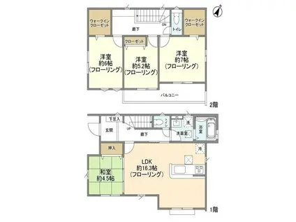 西武鉄道新宿線 狭山市駅 バス乗車時間:20分 狭山グリーンハイツバス停で下車 徒歩16分 2階建 築4年(4LDK)の間取り写真