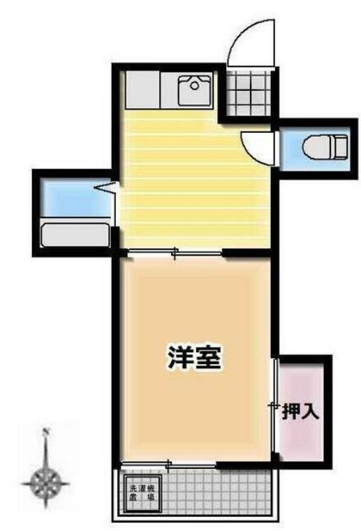 ハイツ田中(1DK/2階)の間取り写真