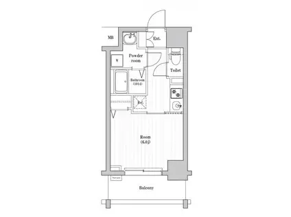 レジデンス鶴間駅前(1K/2階)の間取り写真