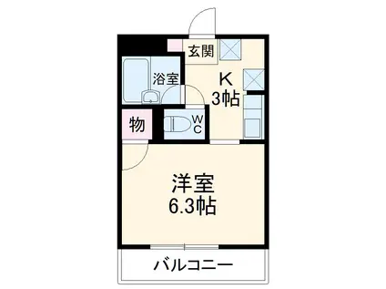 エステート宮前平(1K/1階)の間取り写真