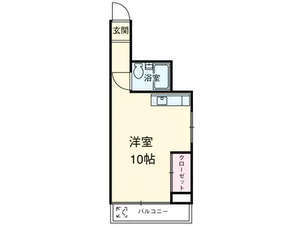 東栄コーポ(ワンルーム/2階)の間取り写真