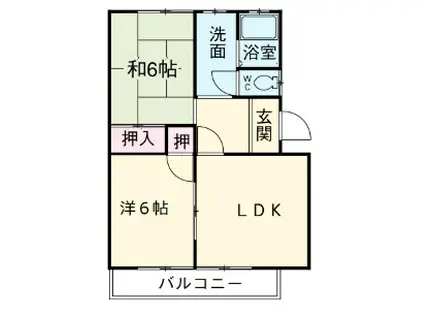 グリーンハイツ(2DK/2階)の間取り写真