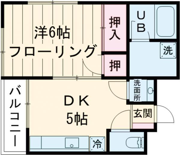 ライフスペース東田端(1DK/2階)の間取り写真