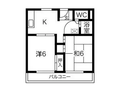 澤仁ハイツ(2DK/3階)の間取り写真