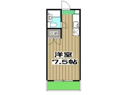 大島マンション(ワンルーム/2階)の間取り写真