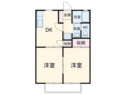 プレステージ(2DK/1階)の間取り写真