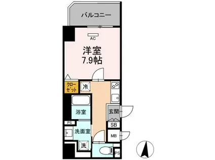 CASA99(1K/4階)の間取り写真