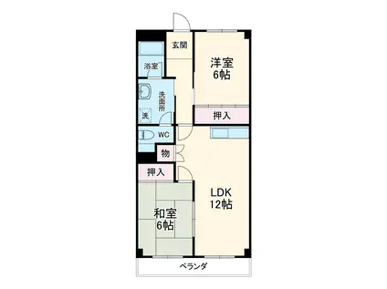 グリーンパークOH92B(2LDK/2階)の間取り写真