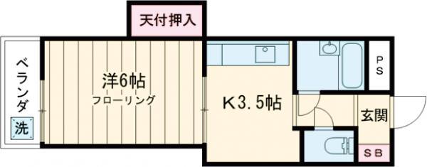 セントラルハイツ(1K/1階)の間取り写真