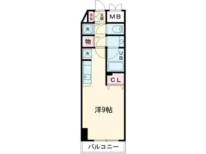 パルティール(1K/5階)の間取り写真