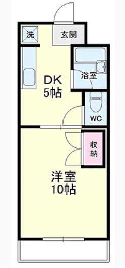 ビーハイヴ(1DK/2階)の間取り写真