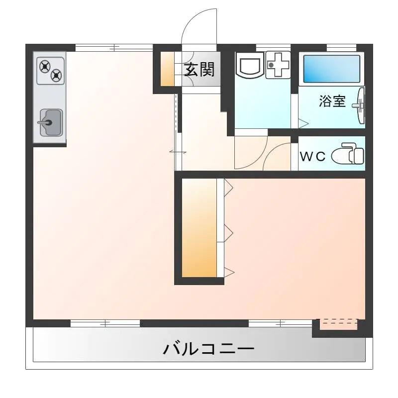 金井ビル(1LDK/3階)の間取り写真