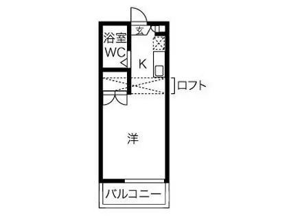 HILLS HIGASHIYAMA A(1K/2階)の間取り写真