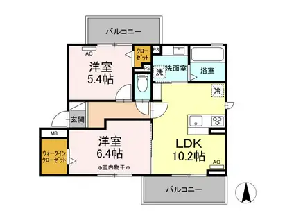 WING S Ⅴ(2LDK/3階)の間取り写真