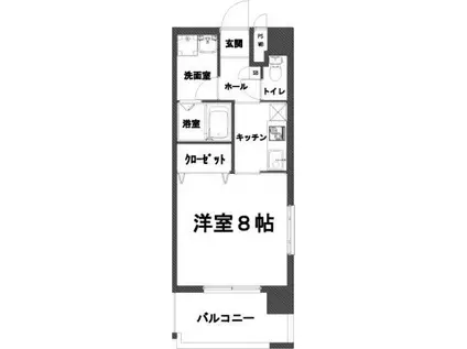 フォーチュン同心(1K/7階)の間取り写真