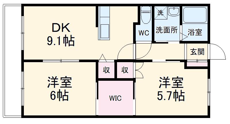 T-STYLE向敷地 南(2LDK/1階)の間取り写真