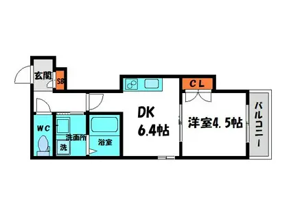 川島第18ビル(1DK/3階)の間取り写真