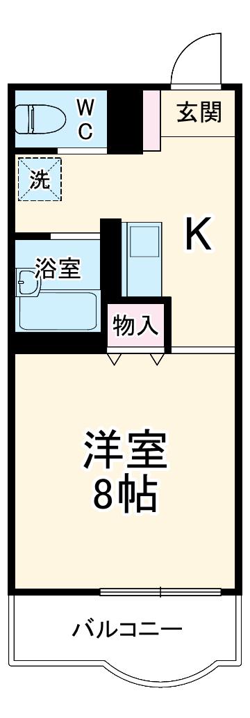 ル・シェルキタカドⅡ(1K/2階)の間取り写真