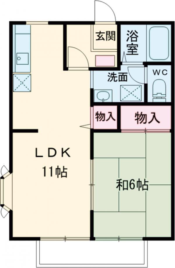 アムールアドニスⅠ(1LDK/1階)の間取り写真