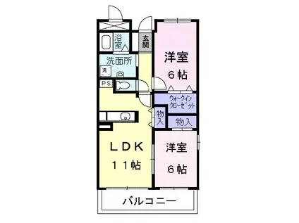 アビタシオンピーノ(2LDK/4階)の間取り写真