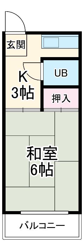 サンメゾン24 B(1K/1階)の間取り写真
