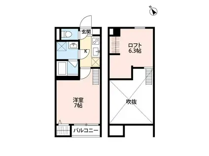 FAVEUR(1K/1階)の間取り写真