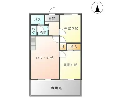 マーブルパレス(2LDK/1階)の間取り写真