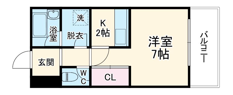 プランドール向島(1K/3階)の間取り写真