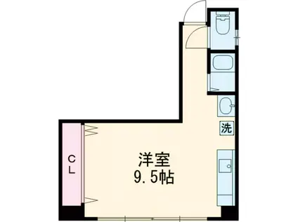 第二ビル吉澤(ワンルーム/3階)の間取り写真