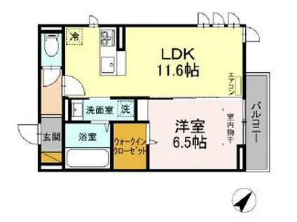 ハイ・ルポン(1LDK/3階)の間取り写真