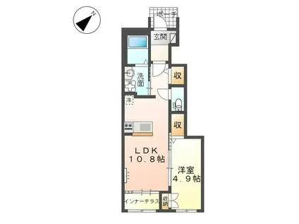 グランドコートⅡ(1LDK/1階)の間取り写真