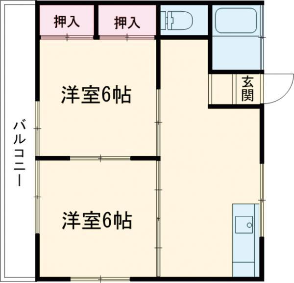 メゾン南木(2DK/2階)の間取り写真