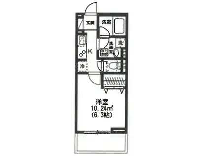 エスペランサ(1K/3階)の間取り写真