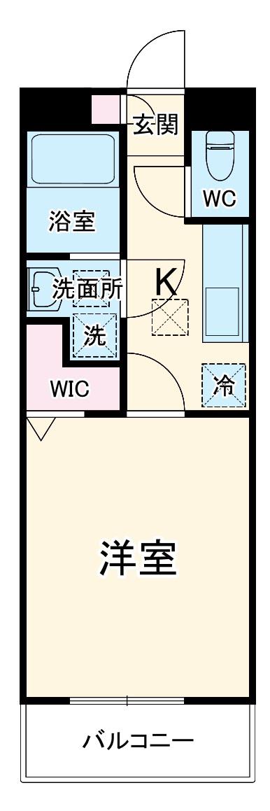 リコルテ T清須(1K/1階)の間取り写真