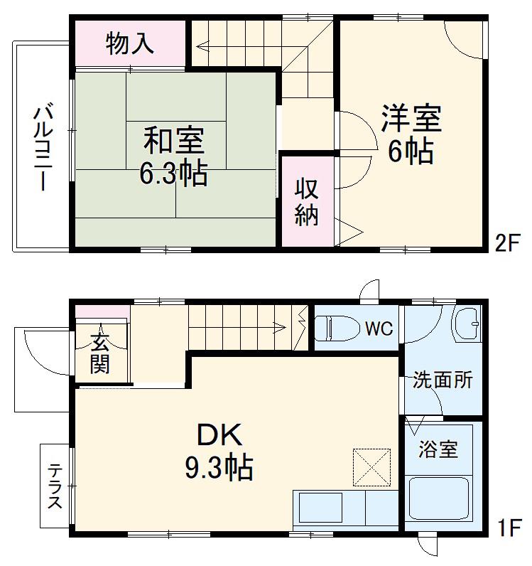 エスペランサⅢ(2DK)の間取り写真