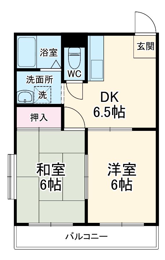高橋コーポ(2DK/3階)の間取り写真