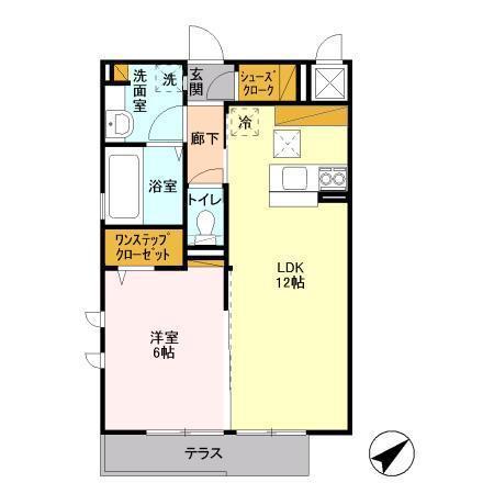 カルマーレⅡ(1LDK/1階)の間取り写真