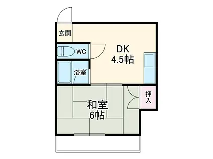 レヴァンテ岐阜(1DK/2階)の間取り写真