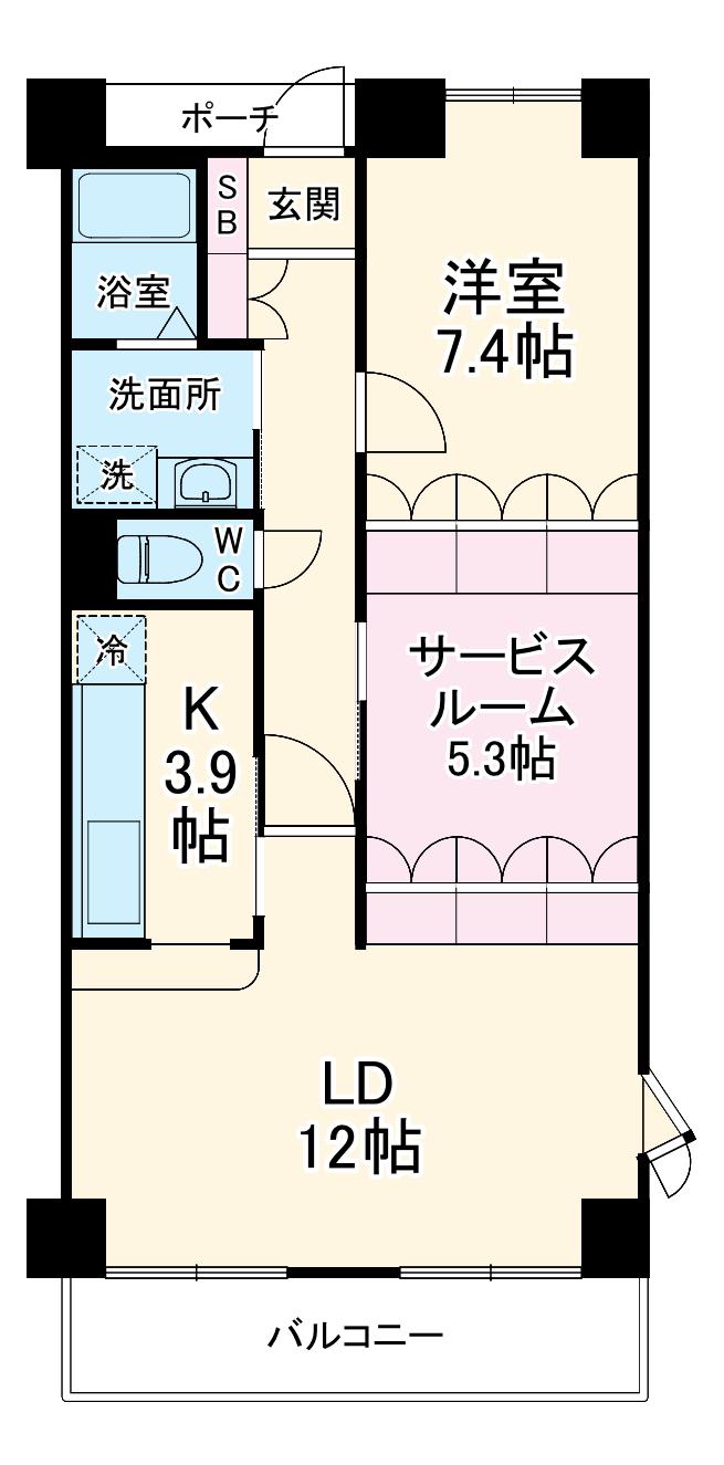 オクトス市ヶ尾(1SLDK/3階)の間取り写真